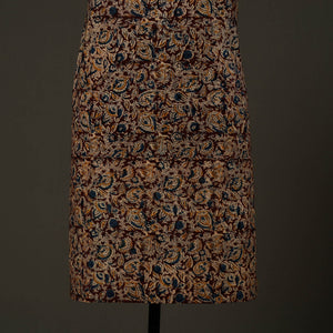 Brown - Kalamkari Block Print Cotton Apron with Pocket 62