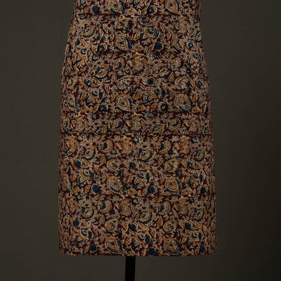 Brown - Kalamkari Block Print Cotton Apron with Pocket 62