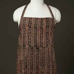 Brown - Kalamkari Block Print Cotton Apron with Pocket 63