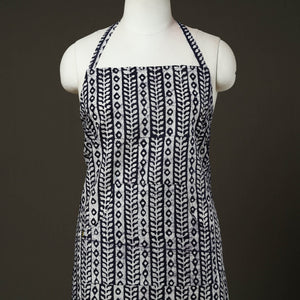 Blue - Hand Batik Print Cotton Apron with Pocket 64