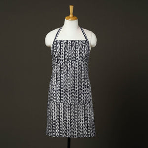 Blue - Hand Batik Print Cotton Apron with Pocket 64