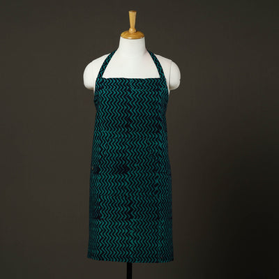 Blue - Hand Batik Print Cotton Apron with Pocket 66