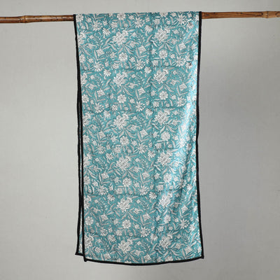 Aqua Blue - Sanganeri Block Printed Cotton Stole 18