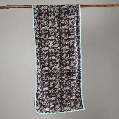 Black - Sanganeri Block Printed Cotton Stole 13