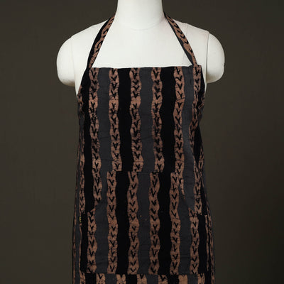 Brown - Hand Batik Print Cotton Apron with Pocket 69