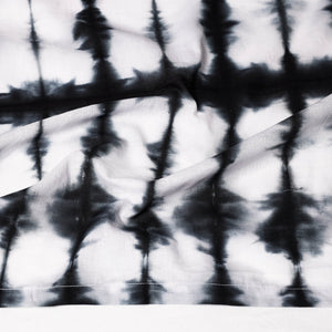Black - Shibori Tie-Dye Cotton Scarf