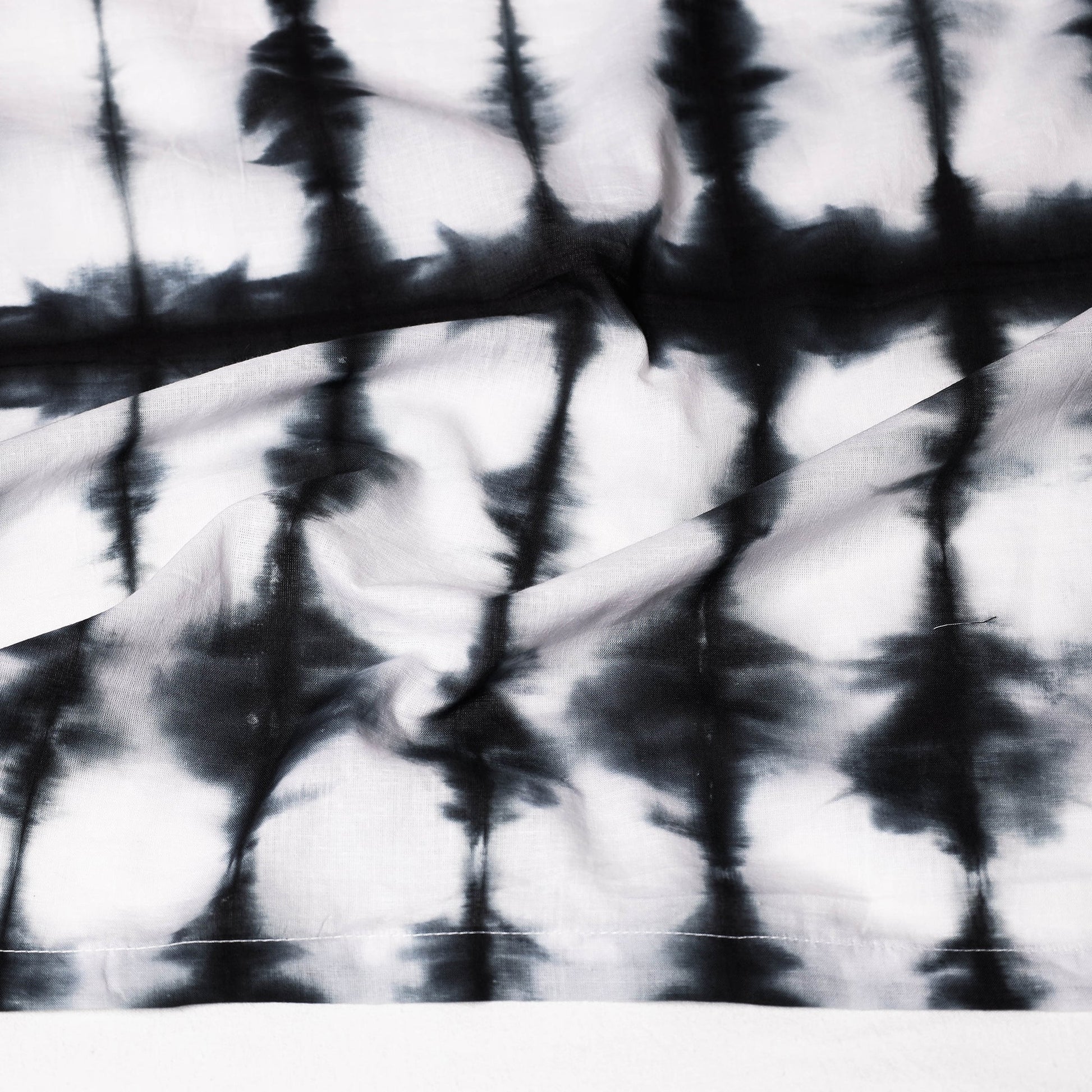 Black - Shibori Tie-Dye Cotton Scarf
