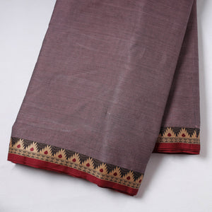 Brown - Kanchipuram Cotton Fabric with Zari Border