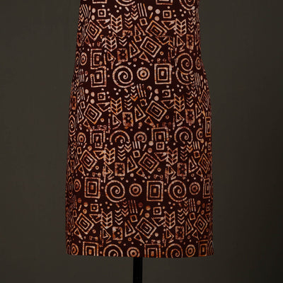 Brown - Hand Batik Print Cotton Apron with Pocket 77