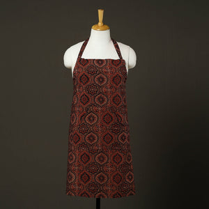 Brown - Ajrakh Block Print Cotton Apron with Pocket 79