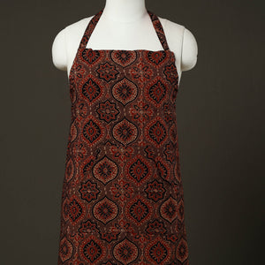 Brown - Ajrakh Block Print Cotton Apron with Pocket 79