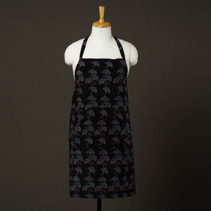Black - Ajrakh Block Print Cotton Apron with Pocket 81