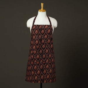 Brown - Ajrakh Block Print Cotton Apron with Pocket 82