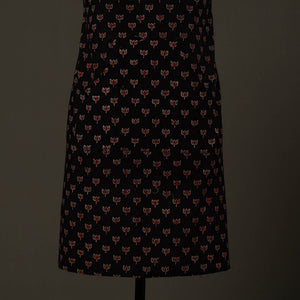 Black - Ajrakh Block Print Cotton Apron with Pocket 84