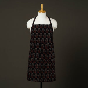 Black - Ajrakh Block Print Cotton Apron with Pocket 85