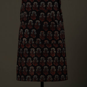 Black - Ajrakh Block Print Cotton Apron with Pocket 85