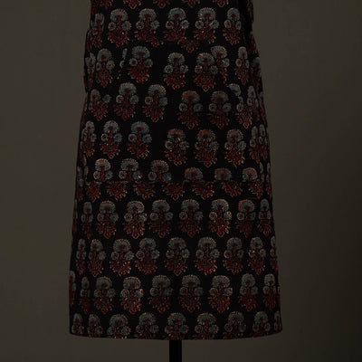 Black - Ajrakh Block Print Cotton Apron with Pocket 85
