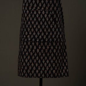 Black - Ajrakh Block Print Cotton Apron with Pocket 86