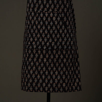 Black - Ajrakh Block Print Cotton Apron with Pocket 86