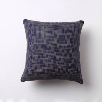 Black - Jacquard Cotton Fabric Cushion Cover (16 x 16 in)