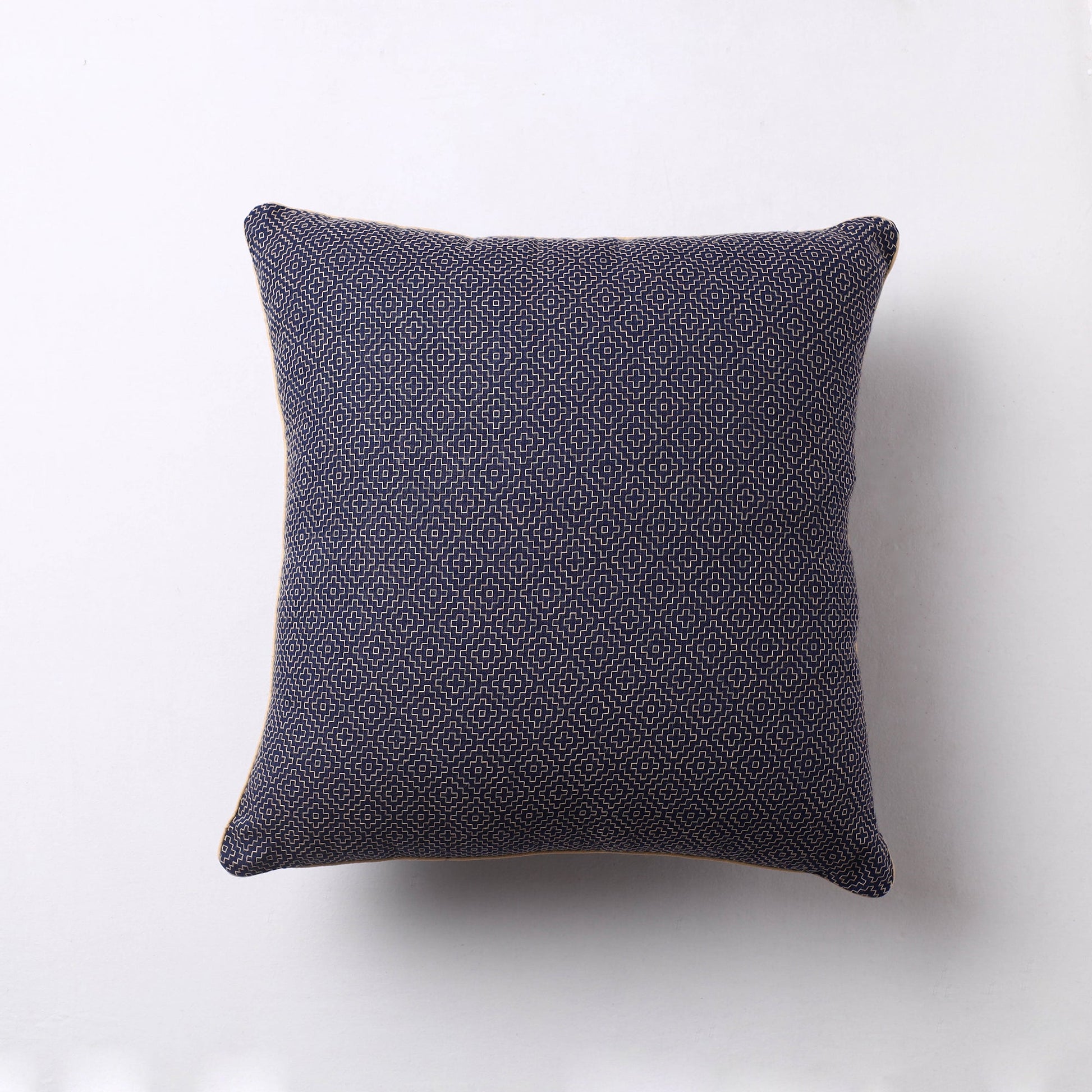 Black - Jacquard Cotton Fabric Cushion Cover (16 x 16 in)