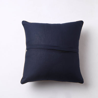 Black - Jacquard Cotton Fabric Cushion Cover (16 x 16 in)
