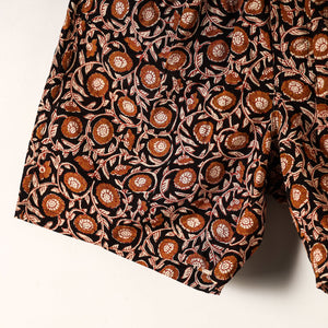 Black - Sanganeri Block Printed Cotton Unisex Boxer/Shorts