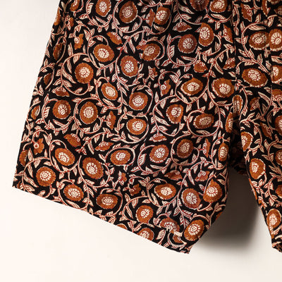 Black - Sanganeri Block Printed Cotton Unisex Boxer/Shorts