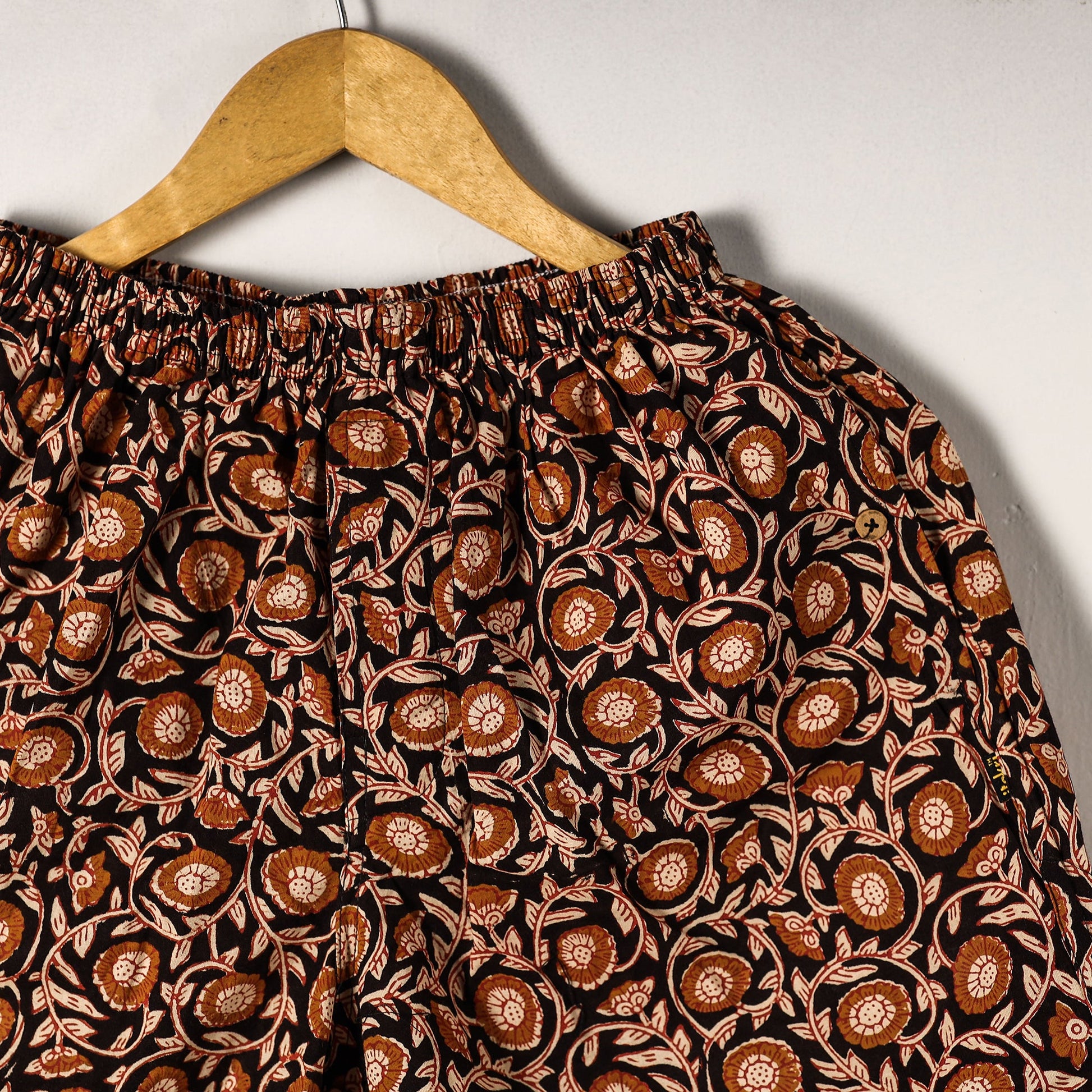 Black - Sanganeri Block Printed Cotton Unisex Boxer/Shorts