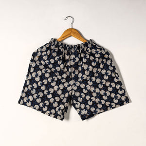 Black - Sanganeri Block Printed Cotton Unisex Boxer/Shorts