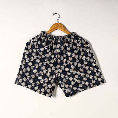 Black - Sanganeri Block Printed Cotton Unisex Boxer/Shorts