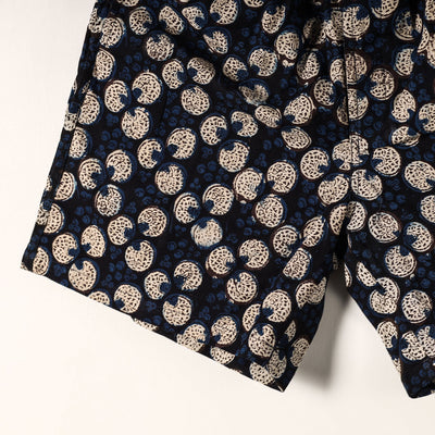 Black - Sanganeri Block Printed Cotton Unisex Boxer/Shorts