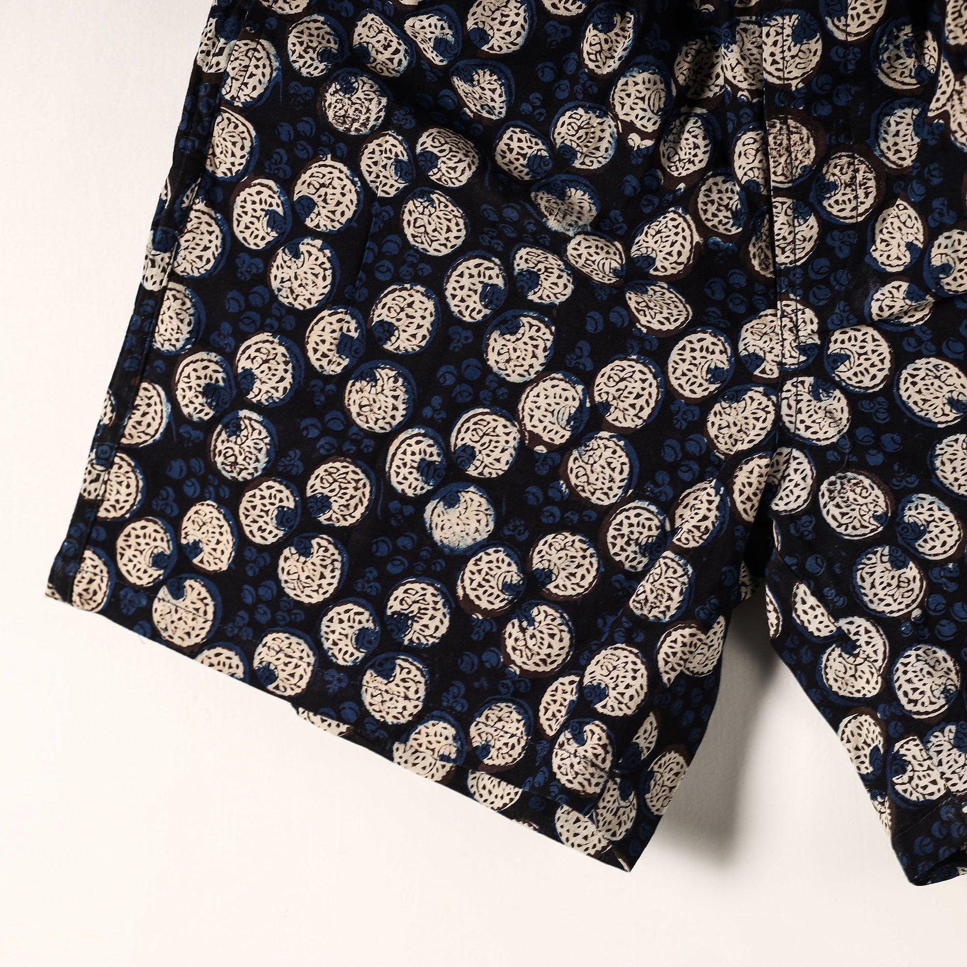 Black - Sanganeri Block Printed Cotton Unisex Boxer/Shorts