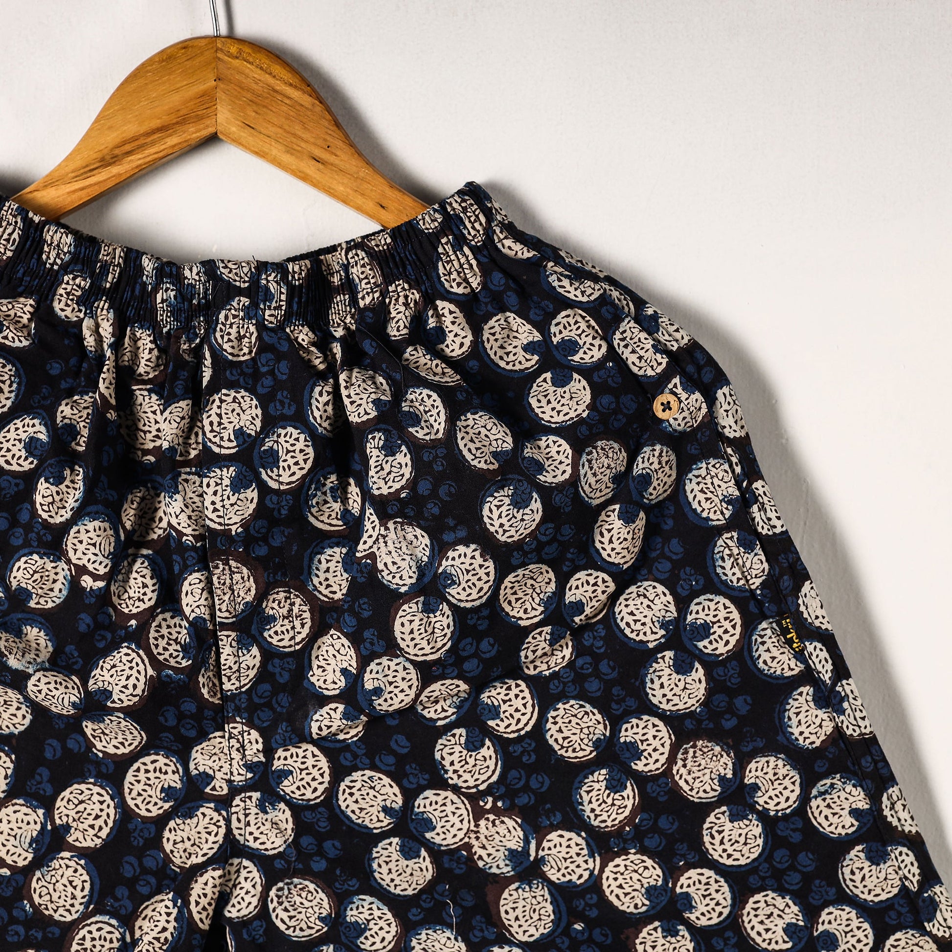 Black - Sanganeri Block Printed Cotton Unisex Boxer/Shorts