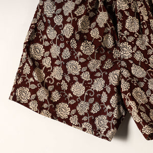 Brown - Sanganeri Block Printed Cotton Unisex Boxer/Shorts