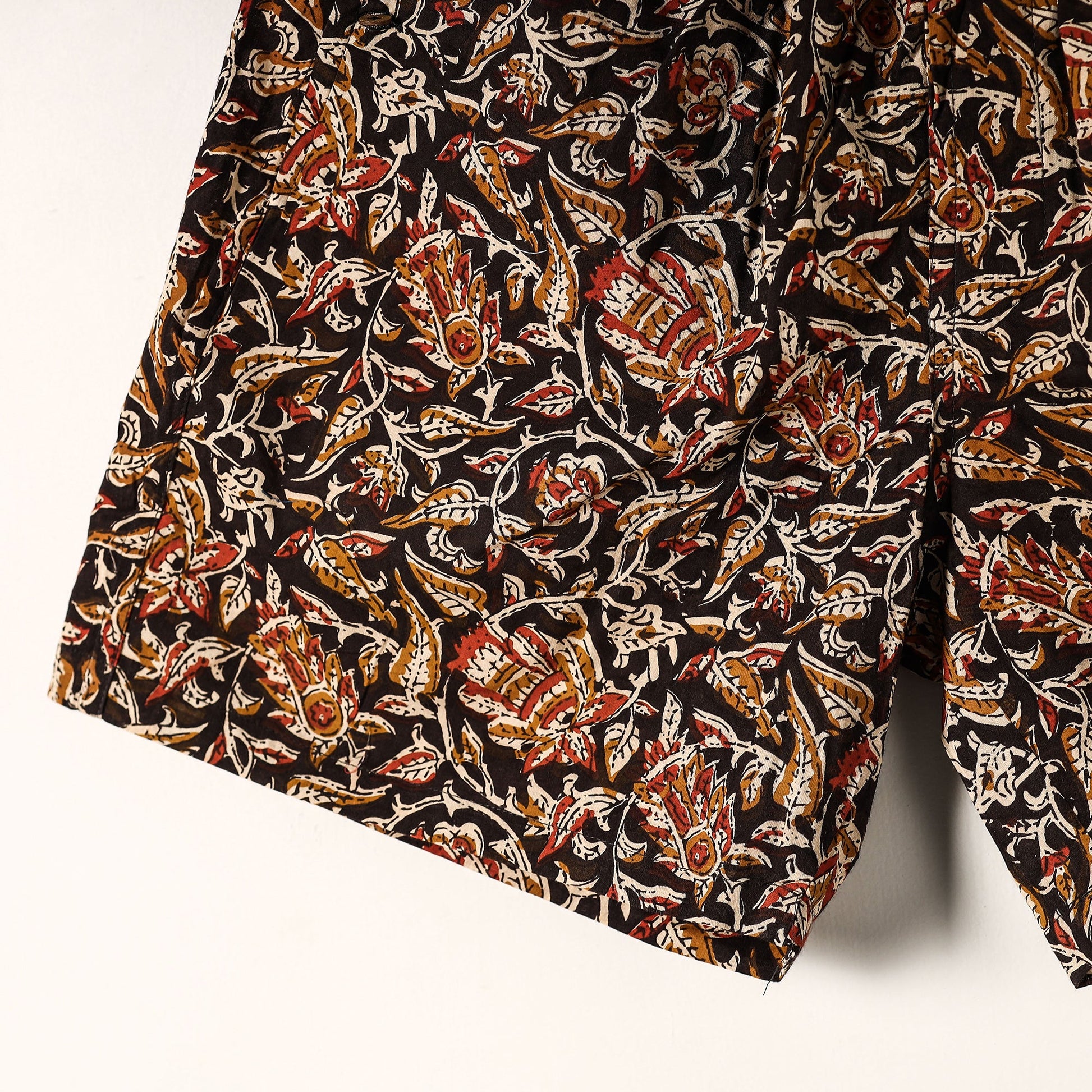 Black - Sanganeri Block Printed Cotton Unisex Boxer/Shorts