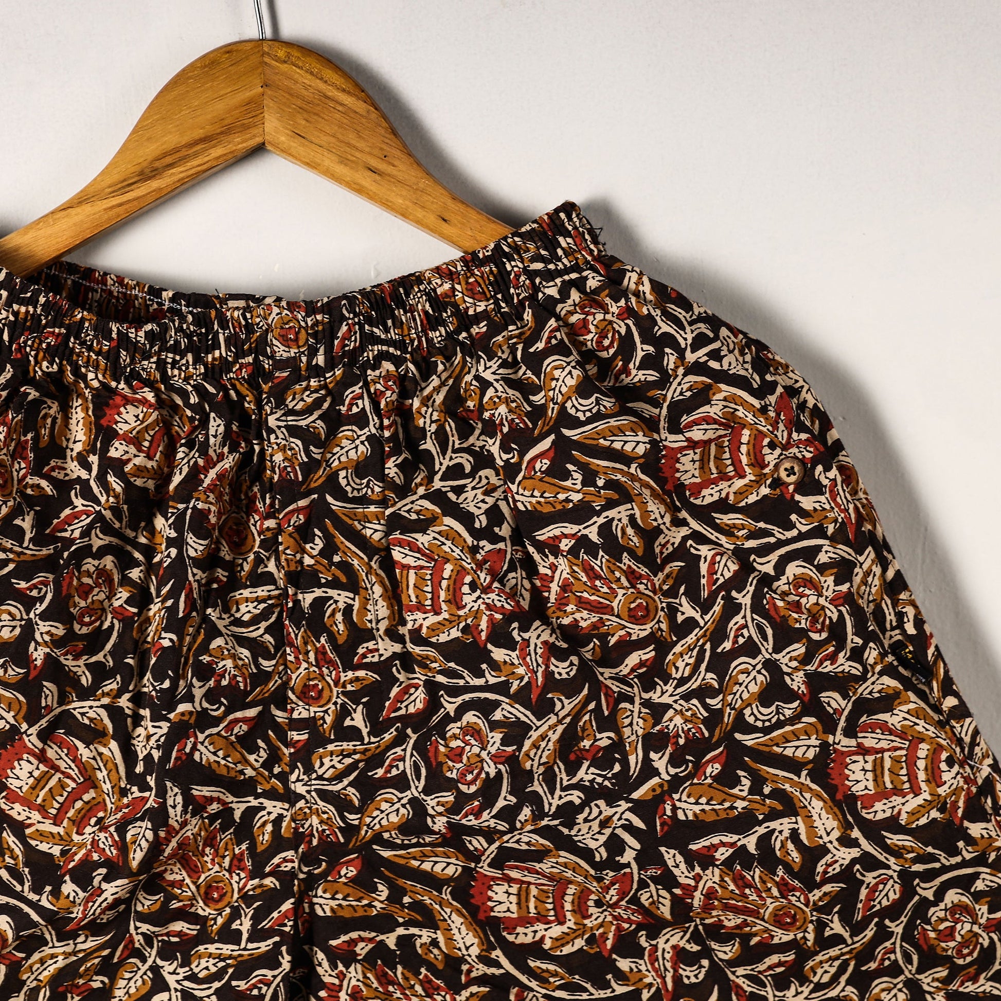 Black - Sanganeri Block Printed Cotton Unisex Boxer/Shorts