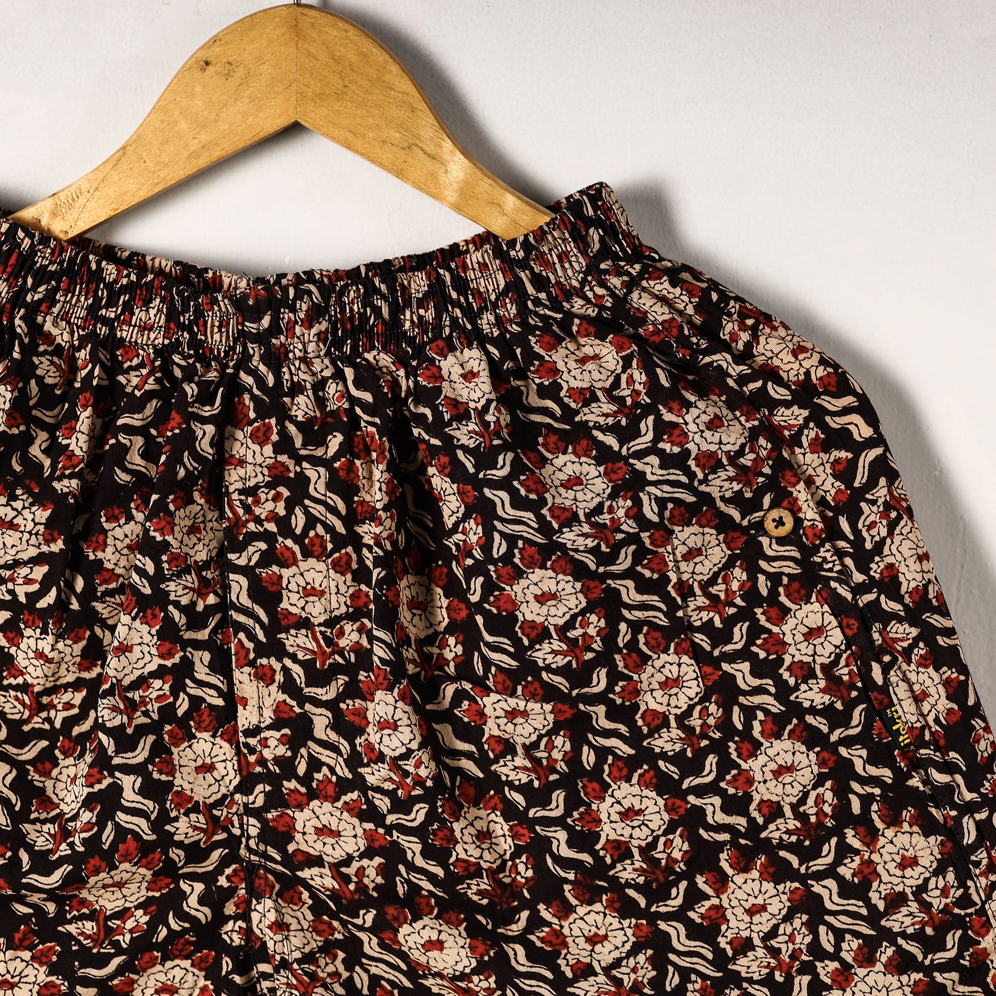 Black - Sanganeri Block Printed Cotton Unisex Boxer/Shorts