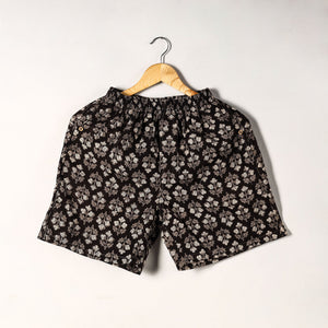 Black - Sanganeri Block Printed Cotton Unisex Boxer/Shorts