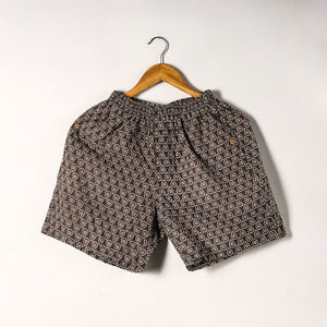 Brown - Sanganeri Block Printed Cotton Unisex Boxer/Shorts