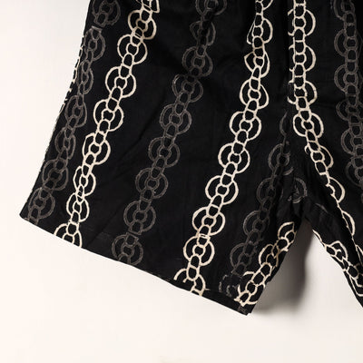 Black - Sanganeri Block Printed Cotton Unisex Boxer/Shorts