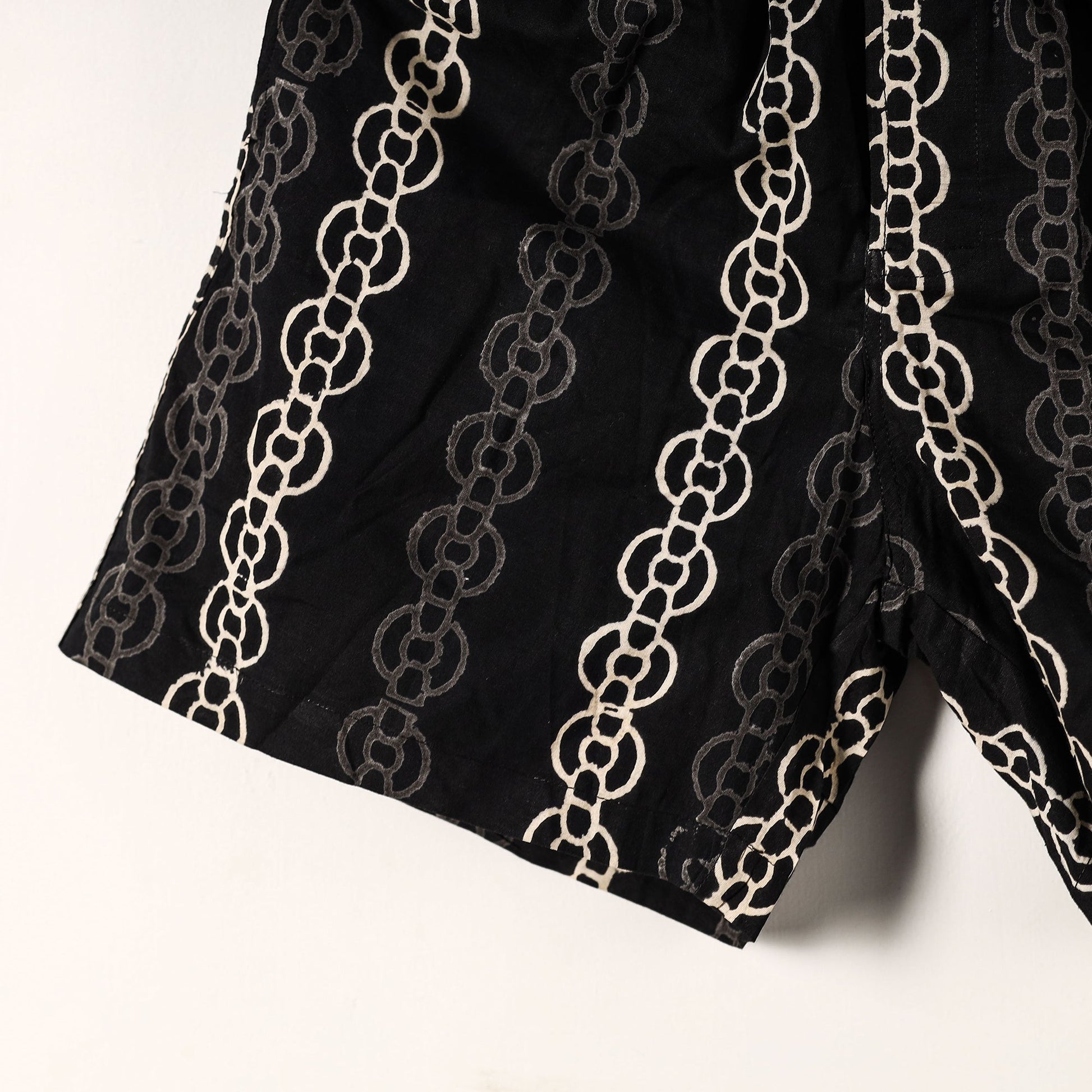 Black - Sanganeri Block Printed Cotton Unisex Boxer/Shorts