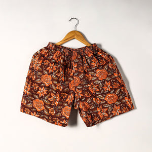 Brown - Sanganeri Block Printed Cotton Unisex Boxer/Shorts