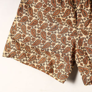 Brown - Sanganeri Block Printed Cotton Unisex Boxer/Shorts