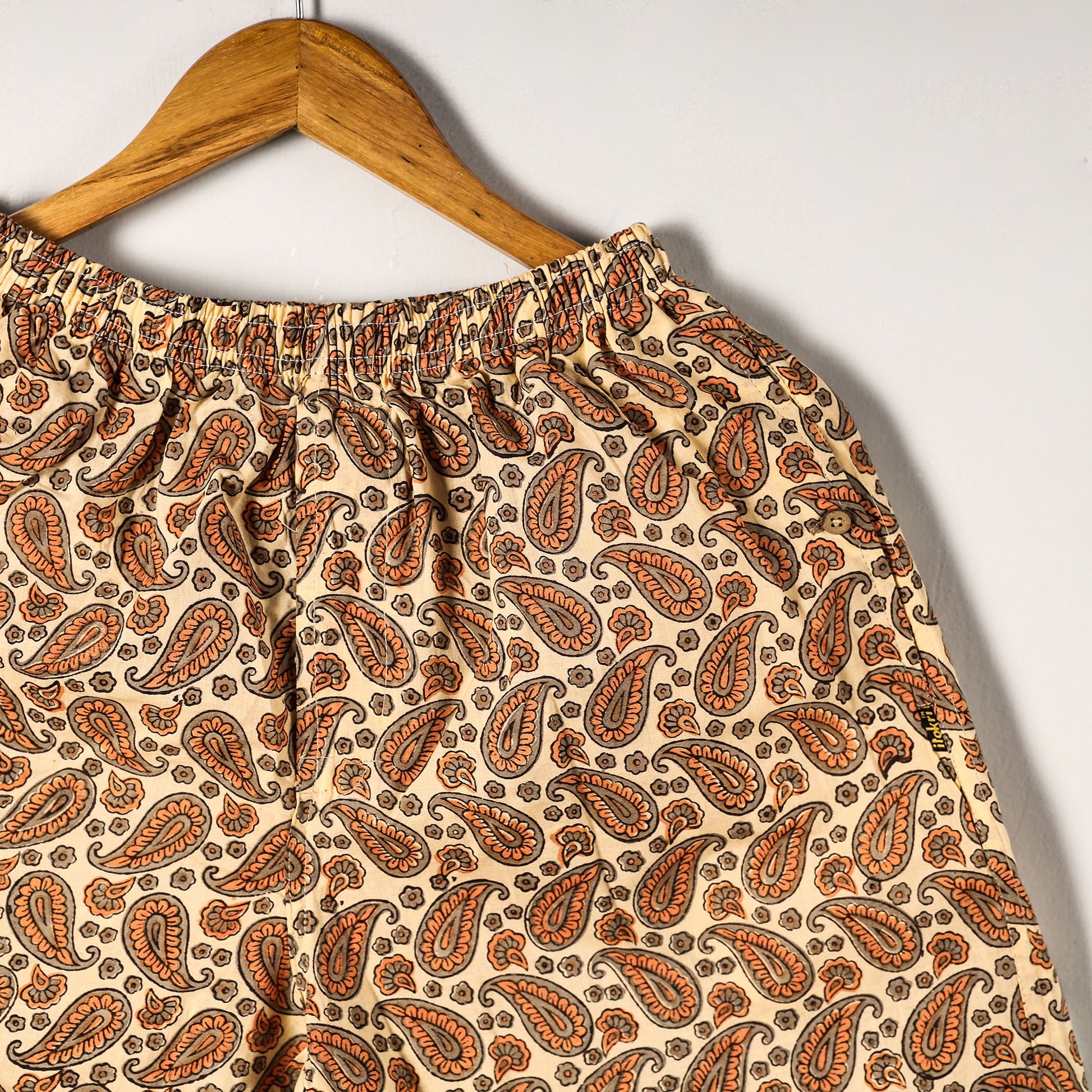 Brown - Sanganeri Block Printed Cotton Unisex Boxer/Shorts