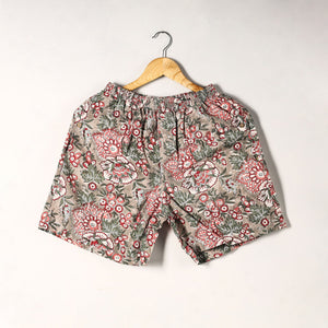 Brown - Sanganeri Block Printed Cotton Unisex Boxer/Shorts