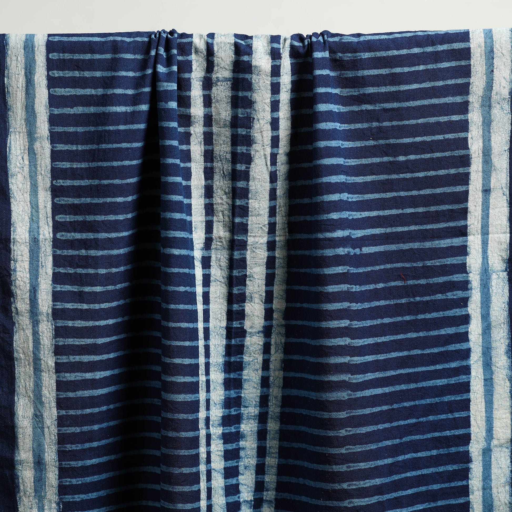 Blue - Block Print Cotton Akola Handloom Towel 37