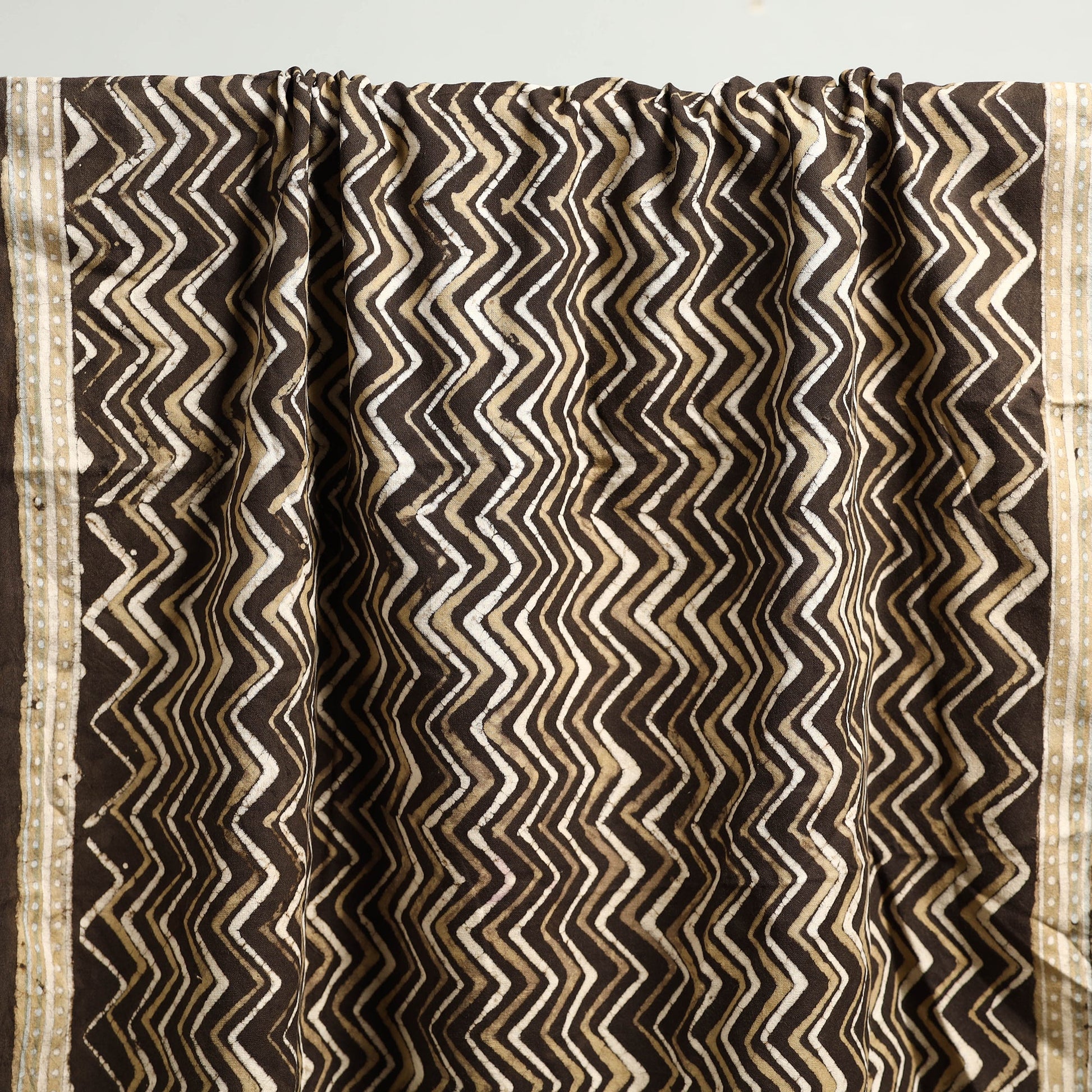 Brown - Pipad Block Printed Cotton Handloom Towel 24