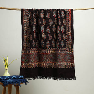 Black - Block Print Cotton Ajrakh Handloom Towel 22