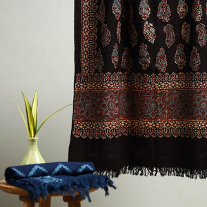 Black - Block Print Cotton Ajrakh Handloom Towel 22